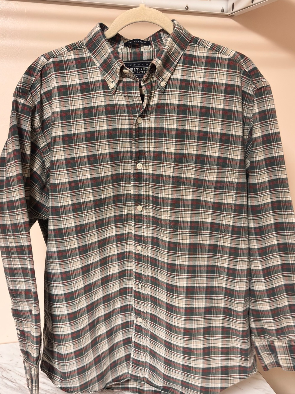 Vintage Britches Great Outdoors Men's Plaid Button Down Shirt